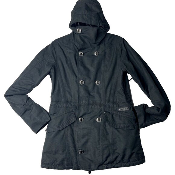 BURTON Dry Ride Snap & zip Up Black/Purple Ski Hooded Jacket Women's Size Small - Picture 11 of 16